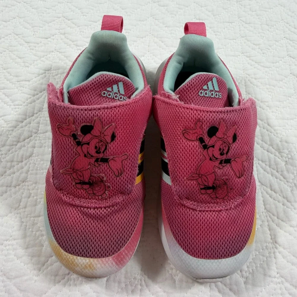 Kids Adidas Minnie Mouse Pink Running Shoes Size 7.5K‎ Toddler Girls